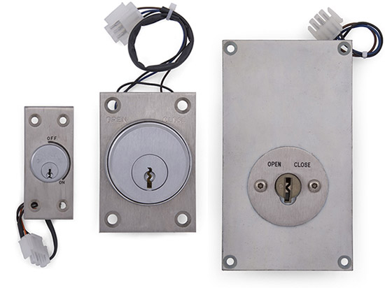 Detention lock push buttons and key switches